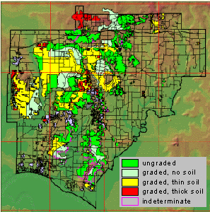 Post-mining land-use map of Warrick County, Indiana. The three sites where intensive monitoring of hydrologic conditions around newly installed septic systems are also